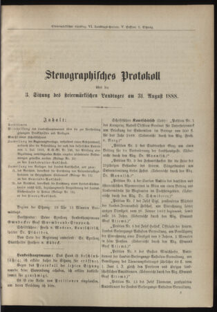 Stenographische Protokolle über die Sitzungen des Steiermärkischen Landtages