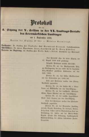 Stenographische Protokolle über die Sitzungen des Steiermärkischen Landtages 18880901 Seite: 5