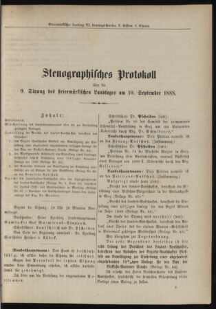 Stenographische Protokolle über die Sitzungen des Steiermärkischen Landtages