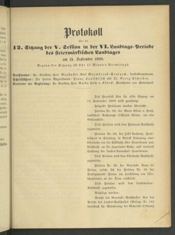 Stenographische Protokolle über die Sitzungen des Steiermärkischen Landtages 18880914 Seite: 19