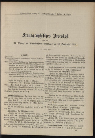 Stenographische Protokolle über die Sitzungen des Steiermärkischen Landtages