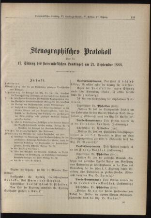 Stenographische Protokolle über die Sitzungen des Steiermärkischen Landtages