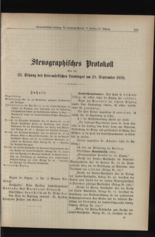 Stenographische Protokolle über die Sitzungen des Steiermärkischen Landtages