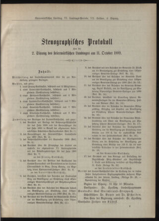 Stenographische Protokolle über die Sitzungen des Steiermärkischen Landtages 18891011 Seite: 1