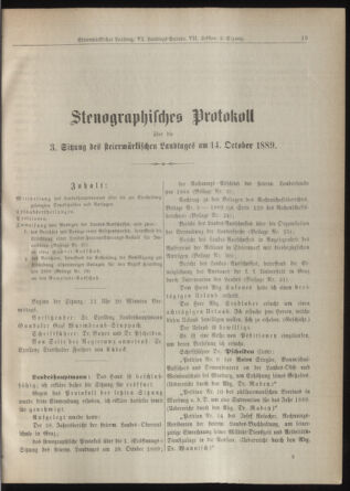 Stenographische Protokolle über die Sitzungen des Steiermärkischen Landtages 18891014 Seite: 1