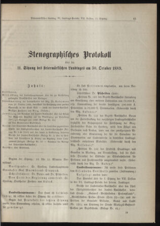 Stenographische Protokolle über die Sitzungen des Steiermärkischen Landtages 18891030 Seite: 1