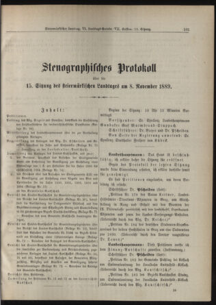 Stenographische Protokolle über die Sitzungen des Steiermärkischen Landtages