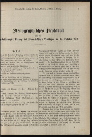 Stenographische Protokolle über die Sitzungen des Steiermärkischen Landtages 18901014 Seite: 1