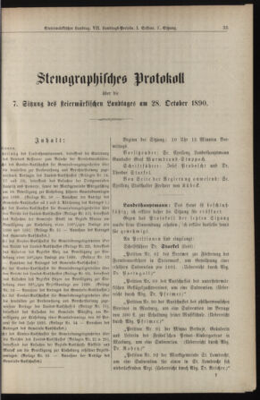 Stenographische Protokolle über die Sitzungen des Steiermärkischen Landtages