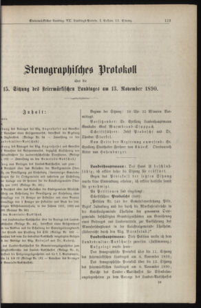 Stenographische Protokolle über die Sitzungen des Steiermärkischen Landtages 18901113 Seite: 1