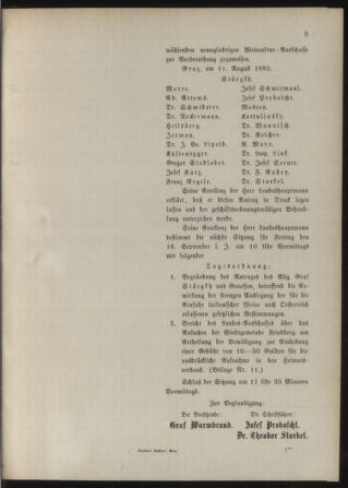 Stenographische Protokolle über die Sitzungen des Steiermärkischen Landtages 18920912 Seite: 9