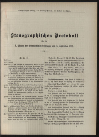 Stenographische Protokolle über die Sitzungen des Steiermärkischen Landtages 18920916 Seite: 1