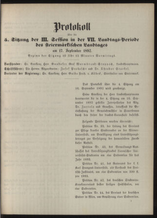 Stenographische Protokolle über die Sitzungen des Steiermärkischen Landtages 18920917 Seite: 33