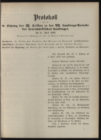 Stenographische Protokolle über die Sitzungen des Steiermärkischen Landtages 18930411 Seite: 5