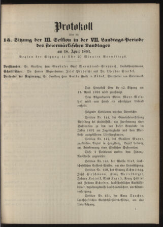 Stenographische Protokolle über die Sitzungen des Steiermärkischen Landtages 18930418 Seite: 13