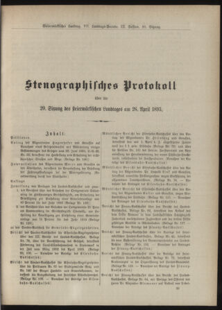 Stenographische Protokolle über die Sitzungen des Steiermärkischen Landtages