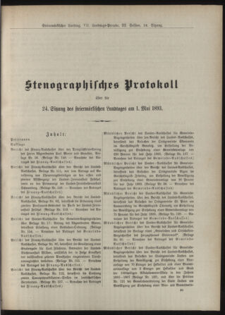 Stenographische Protokolle über die Sitzungen des Steiermärkischen Landtages 18930501 Seite: 1