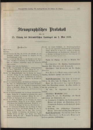 Stenographische Protokolle über die Sitzungen des Steiermärkischen Landtages