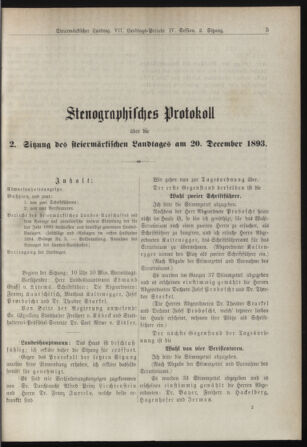 Stenographische Protokolle über die Sitzungen des Steiermärkischen Landtages