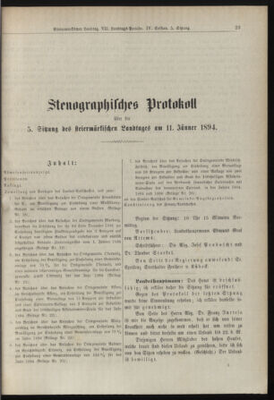 Stenographische Protokolle über die Sitzungen des Steiermärkischen Landtages