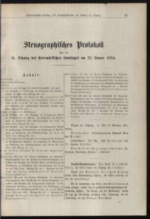 Stenographische Protokolle über die Sitzungen des Steiermärkischen Landtages