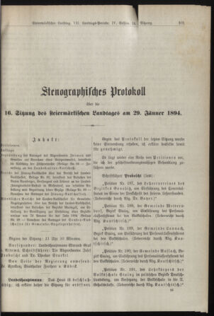 Stenographische Protokolle über die Sitzungen des Steiermärkischen Landtages