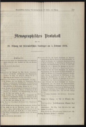 Stenographische Protokolle über die Sitzungen des Steiermärkischen Landtages