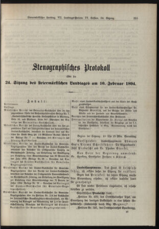 Stenographische Protokolle über die Sitzungen des Steiermärkischen Landtages 18940210 Seite: 1