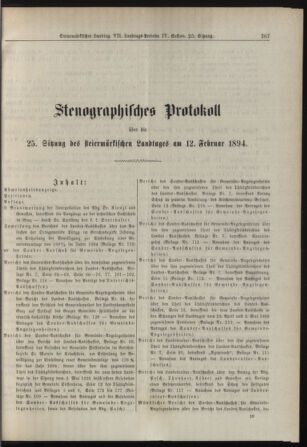 Stenographische Protokolle über die Sitzungen des Steiermärkischen Landtages