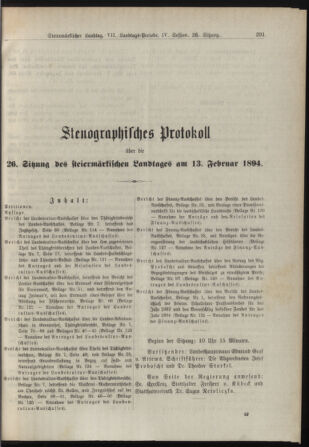 Stenographische Protokolle über die Sitzungen des Steiermärkischen Landtages