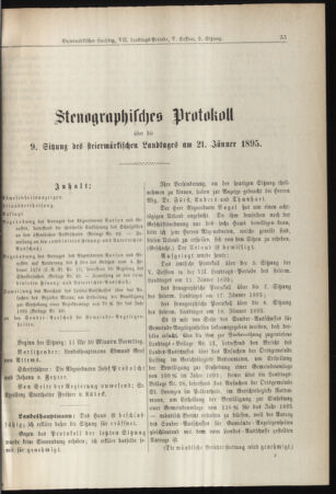 Stenographische Protokolle über die Sitzungen des Steiermärkischen Landtages