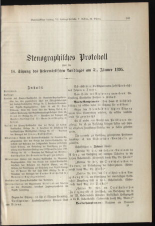 Stenographische Protokolle über die Sitzungen des Steiermärkischen Landtages