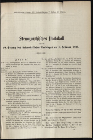 Stenographische Protokolle über die Sitzungen des Steiermärkischen Landtages 18950208 Seite: 1