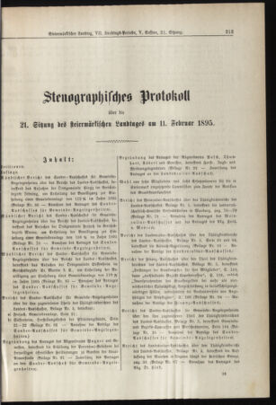 Stenographische Protokolle über die Sitzungen des Steiermärkischen Landtages 18950211 Seite: 1