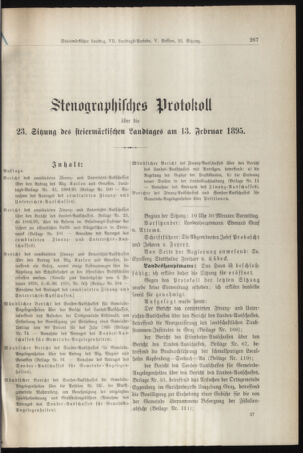 Stenographische Protokolle über die Sitzungen des Steiermärkischen Landtages 18950213 Seite: 1