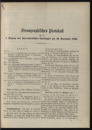 Stenographische Protokolle über die Sitzungen des Steiermärkischen Landtages