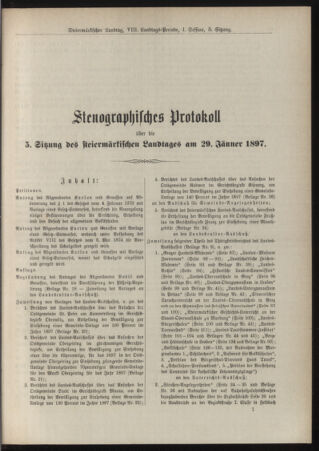 Stenographische Protokolle über die Sitzungen des Steiermärkischen Landtages 18970129 Seite: 1