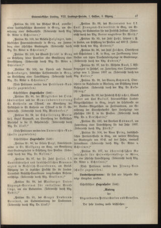 Stenographische Protokolle über die Sitzungen des Steiermärkischen Landtages 18970129 Seite: 3