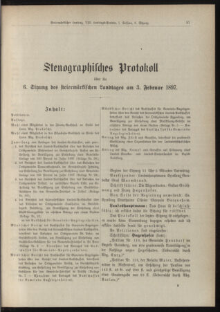 Stenographische Protokolle über die Sitzungen des Steiermärkischen Landtages