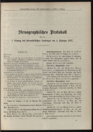 Stenographische Protokolle über die Sitzungen des Steiermärkischen Landtages 18970204 Seite: 1