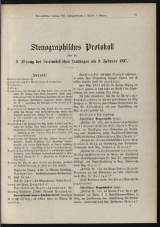 Stenographische Protokolle über die Sitzungen des Steiermärkischen Landtages