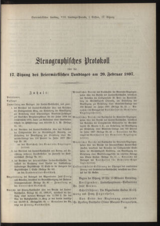 Stenographische Protokolle über die Sitzungen des Steiermärkischen Landtages