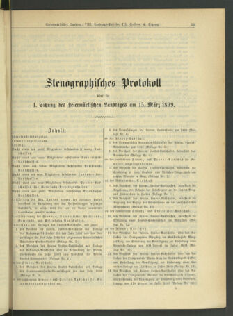 Stenographische Protokolle über die Sitzungen des Steiermärkischen Landtages 18990315 Seite: 1