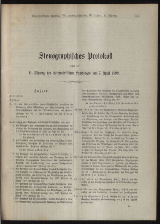 Stenographische Protokolle über die Sitzungen des Steiermärkischen Landtages 18990407 Seite: 1