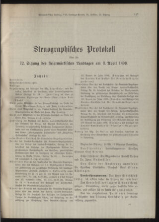 Stenographische Protokolle über die Sitzungen des Steiermärkischen Landtages 18990408 Seite: 1