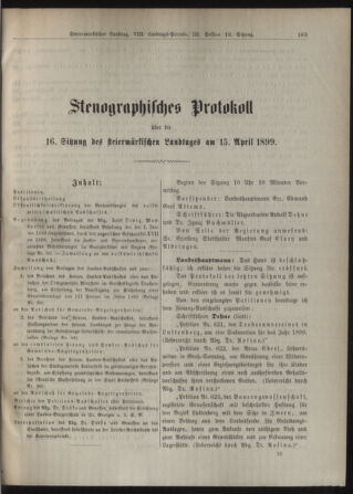 Stenographische Protokolle über die Sitzungen des Steiermärkischen Landtages 18990415 Seite: 1