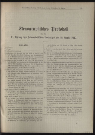 Stenographische Protokolle über die Sitzungen des Steiermärkischen Landtages 18990419 Seite: 1