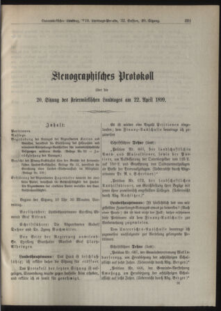 Stenographische Protokolle über die Sitzungen des Steiermärkischen Landtages 18990422 Seite: 1