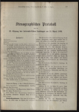 Stenographische Protokolle über die Sitzungen des Steiermärkischen Landtages 18990425 Seite: 1