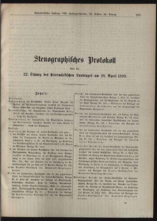 Stenographische Protokolle über die Sitzungen des Steiermärkischen Landtages 18990426 Seite: 1